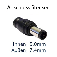 7.4mm mit Pin Stecker