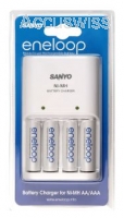 Sanyo eneloop Ladegerät MQN04-E4-3U, inkl. 4x AA Akkus