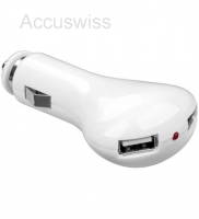 KFZ Lade-Adapter 12-24V zu 2X USB, Weiss
