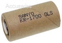 SanyoKR-1700SCV Pappmantel, Sub-C 1.2V 1700mAh Ni-CD