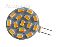 LED G4 Sockel mit 15 LEDs 12V/24V in Warm Weiss dimmbar passend zu Miele, V-Zug