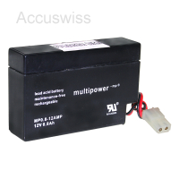 Multipower MP0.8-12AMP 12V 800mAh mit Kabel ersetzt FG20086, MP0.8-12, NP0.8-12