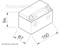 Intact GEL12-7A-BS GEL-Motorradbatterie ersetzt M6007, 009725060F 12V 6Ah