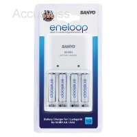 Sanyo MQN04 Ladegert + 4x eneloop AAA Akkus