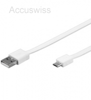 Micro USB Kabel wie AC-6, PCBU10, Flach Weiss