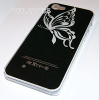 Leuchtcover passend für Apple iPhone 5, 5S, SE mit Schmetterling-Logo