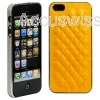 Backcover Chrom / Leder Gelb für Apple iPhone 5