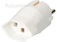 Reise Adapter CH - EU, Schweizer Steckdose Typ J (T23) - DE-Stecker, Typ F, 16A