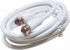 SAT Anschlusskabel, weiß, 5 m, F-Stecker / F-Stecker