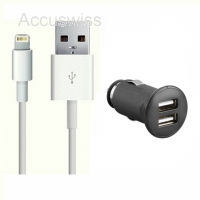 KFZ Lader 2,1A 2x USB mit Lightning Kabel fr iPad mini