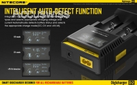 NiteCore Digicharger D2 Ladegerät mit LCD-Display