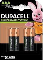 Duracell AAA, HR3, DX2400, 1.2V 900mAh Ni-MH Akkus 4er Pack