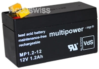 Multipower MP1.2-12 Bleiakku, 12V 1.2Ah Faston 4.8mm
