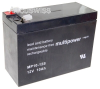 Multipower MP10-12S Bleiakku, 12V 10Ah Faston 4.8mm