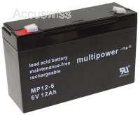 Multipower MP12-6 Bleiakku, 6V 12Ah Faston 4.8mm