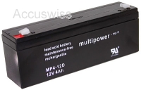 Multipower MP4-12D Bleiakku 12V 4A Faston 4,8mm