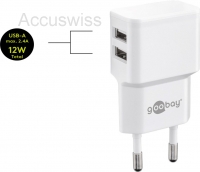 Dual Ladeset 2,4 A - Netzteil mit 2x USB-Buchse und Apple Lightning-Kabel 1m