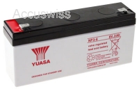 Yuasa NP3-6, 6V 3Ah Blei-Akku, Faston 4,8mm