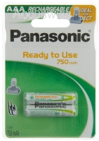 Panasonic HHR-4MVE/2, AAA Akkus für DECT Funktelefone 750mAh