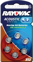 Rayovac Acoustic Special 312A, Typ 312 Batterien