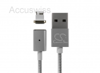 Lightning Magnet USB Kabel passend für Apple iPhone 12, 13, 14 1.2m in Silber