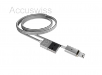 Lightning Magnet USB Kabel passend für Apple iPhone 12, 13, 14 1.2m in Silber