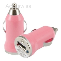 KFZ USB Ladeadapter Rosa 1000mA