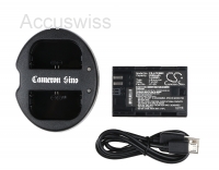 Dual Akkuladestation für Canon LP-E6 mit 1 Akku