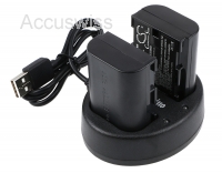 Dual Akkuladestation für Canon LP-E6 mit 2 Akkus