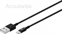 Lightning USB Kabel 1.0m Schwarz passend fr iPhone 7, 8, X, XR, 11, 12, 13