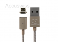 Magnet micro USB Kabel 1.2m in Gold