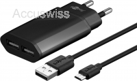 micro USB Ladegert 2.1A mit micro USB Kabel