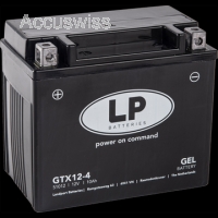 LP GTX12-4 GEL-Motorradbatterie ersetzt GTX12-BS, YTX12-BS, YTX-12-4, M6014