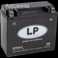 LP GTX20-3 GEL-Motorradbatterie ersetzt 518901026, GTX20L-BS, GEL12-20L-BS