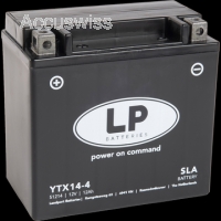 LP YTX14-4 SLA Motorradbatterie ersetzt YTX14-BS, YTX14-4, DIN 51214 12V 12Ah