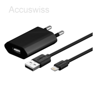 USB Netzteil mit Apple Lightning-Kabel fr iPhone, 1m Schwarz