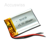 Akku 502030, 052030 3.7V 250mAh Li-Polymer ohne Stecker