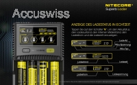 Nitecore SC4 4-Schacht Schnellladegerät für Li-Ion, LiFePO4, Ni-