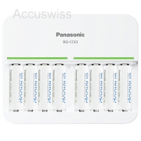 Panasonic Ladegerät BQ-CC63 8fach inkl. 8 Eneloope AA Akkus
