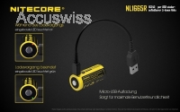 NiteCore 16340 Li-Ion 650mAh PCB mit USB Lademglichkeit