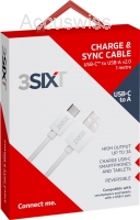 3SIXT Lade und Sync-Kabel USB-C 1m Weiss