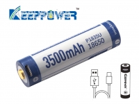 Keeppower 18650 3.7V 3500mAh Akku mit USB Ladefunktion