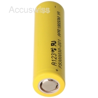 A123 APR18650M1 A 3.3V 1100mAh LiFePo4 Akku Pluspol flach