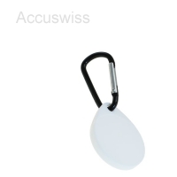 Silikon Hülle mit Karabinerhaken kompatibel zu Apple AirTag Weiss
