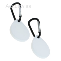 2er SET Silikon Hülle mit Karabinerhaken kompatibel zu Apple AirTag Weiss