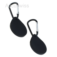 2er SET Silikon Hülle Schwarz mit Karabinerhaken kompatibel zu Apple AirTag