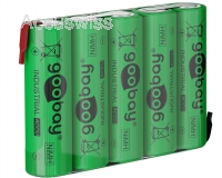 Akku-Pack 6V 2100mAh, F1x5, AA, Mignon mit Z-Lötfahne