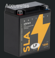 LP LTX16-4 SLA Motorradbatterie CB16B-A, DIN81600, GEL12-16-BS, YTX16 12V 14Ah