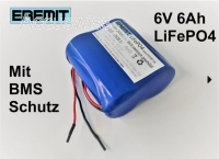 6V 6Ah LiFePO4 Akku ohne Stecker