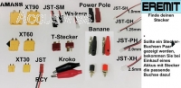 Eremit Akku 903040, 093040 3.7V 1000mAh Li-Polymer Power Pole Stecker